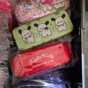 Sanrio Hello Kitty Red Gloss Eyeglass Case with White Logo
